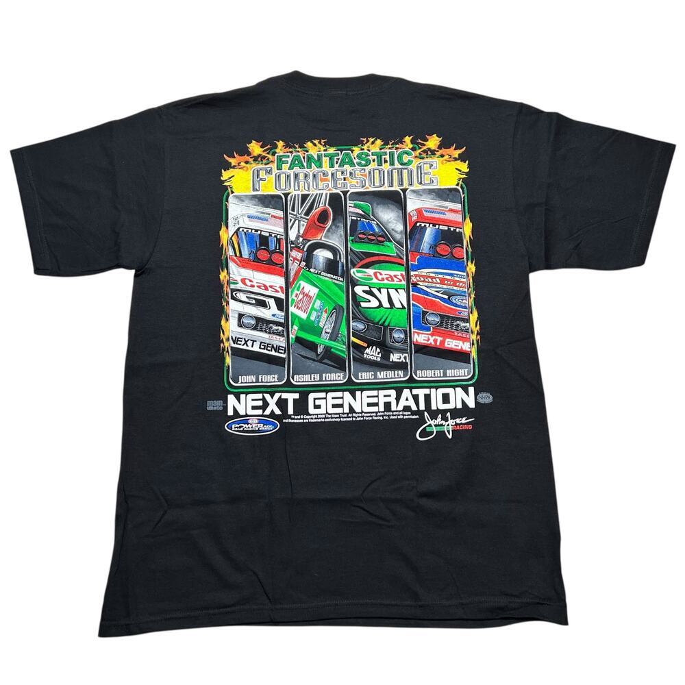 Vintage NHRA JOHN FORCE RACING "FANTANISTIC FOURSOME T‎ SHIRT SZ MEDIUM Y2K NEW